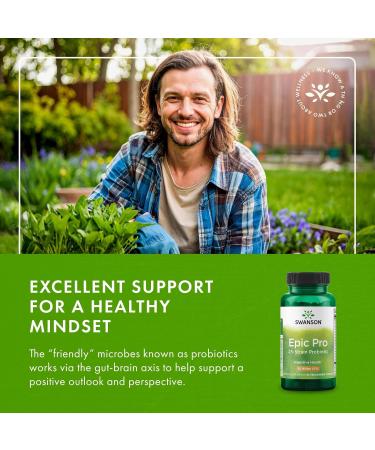 Swanson Epic-Pro 25-Strain Probiotic 30 Billion CFU Digestive Health Immune System Support Prebiotic Nutraflora FOS 30 DRcaps Veggie Capsules (Caps) (4 Pack) - Buy Online on GoSupps.com