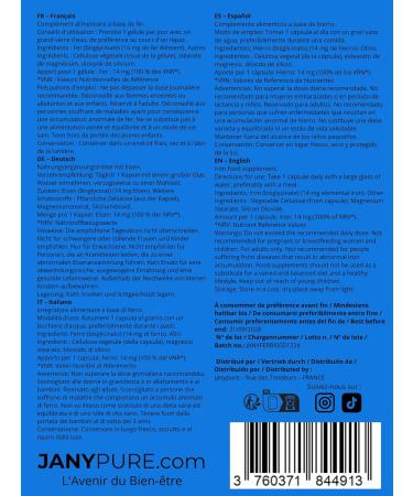 Fer Bisglycinate 14 mg - Haute Absorption & Digestion Facile - Fer Doux Sans Constipation - Anti-Fatigue & nergie - Compl ment Alimentaire Sans Gluten - 30 G lules V gan - Cure 1 Mois - Buy Online on GoSupps.com