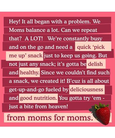 B'cuz Granola Bites 3 oz Strawberry-Mallow - Gluten Free & Healthy Snack for Adults and Kids - Vegan & Kosher - Pack of 4 - Buy Online on GoSupps.com