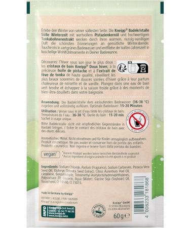 Kneipp Cristaux de bain doux pour l'hiver - Additif de bain pistache et tonka - Sels de bain avec huile pr cieuse de noyau de pistache et extrait de f ves tonka de qualit sup rieure - V g talien - 12 pistaches 720 g (Lot de 1) - Buy Online on GoSupps.com