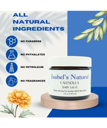 Isabel's Natural Baby Calendula Salve | Gentle Skin Protection for Newborns | Soothes Diaper & Drool Rash | Fragrance & Phthalate Free | 2 oz - Buy Online on GoSupps.com