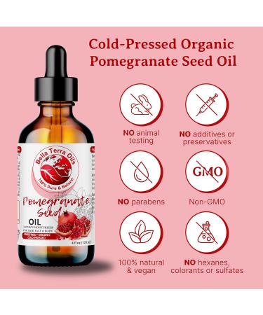 Bella Terra Oils - Organic Pomegranate Seed Oil 16oz - Steeped in Essential Minerals & Vitamins A Symphony for Soft Smooth and Lustrous Skin 16 Fl Oz (Pack of 1) - Buy Online on GoSupps.com