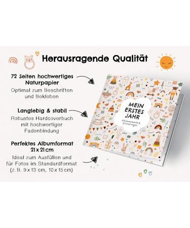 Baby Album My First Year | Baby Memory Book for Newborn Moments | Perfect Gift for Boys & Girls | Boho Style Baby Book - Buy Online on GoSupps.com