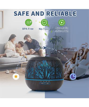 400ml Ultrasonic Essential Oil Diffuser Humidifier for Large Room - Aromatherapy Vaporizer with Timer & LED Light - Black - Buy Online on GoSupps.com