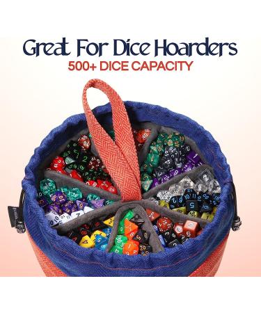 CardKingPro Monstrous Dice Bag - Orange/Blue - Huge 500+ Dice Capacity - 8 Pockets - Perfect for Dice Hoarders - Buy Online on GoSupps.com