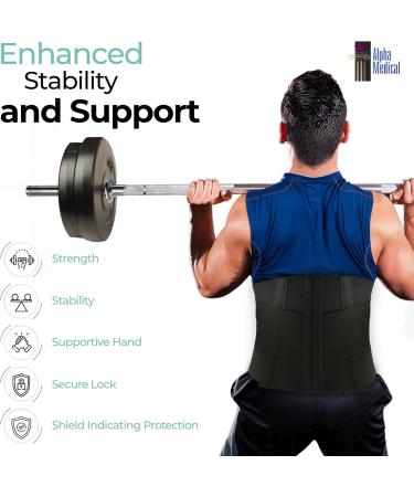 Buy Alpha Medical 10 Vented Lumbosacral Support Back Brace - Elastic Lower Back Support (Medium Black) for Enhanced Comfort & Relief - International Shipping Available - Buy Online on GoSupps.com