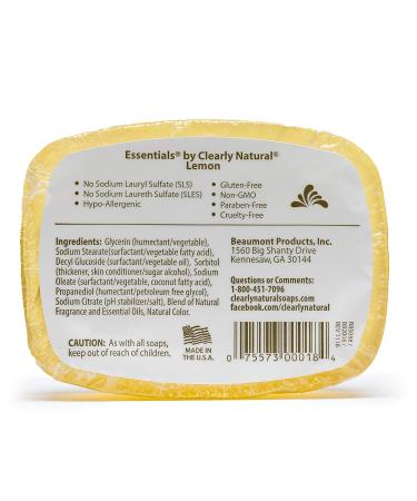 Buy Essentials by Clearly Natural Glycerin Bar Soap Lemon - 4 oz Pack of 12 for International Shipping - Buy Online on GoSupps.com