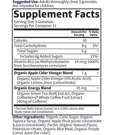 Garden of Life Organic Apple Cider Vinegar Energy Gummies - 63 Vegan Gummies - Buy Online on GoSupps.com