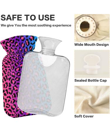 Hot Water Bottle 2L with Cover | Rainbow Leopard Cheetah Pain Relief | Winter Hand & Feet Warmer - Buy Online on GoSupps.com