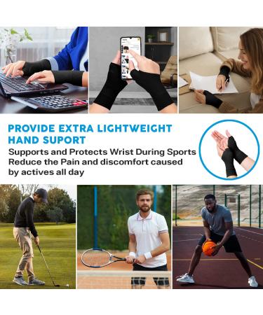 DropSky Gel Wrist Thumb Support Braces - Breathable Design for Carpal Tunnel & Arthritis Pain Relief - Fits Both Hands - Lightweight & Soft with Gel Pad (Black, 4pcs) - Buy Online on GoSupps.com