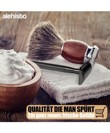Alehisto Premium Razor Hobel | 10 Blades & Free E-Book | Eco-Friendly Wet Shaving for Men & Women | Sustainable Plastic-Free Grooming - Buy Online on GoSupps.com