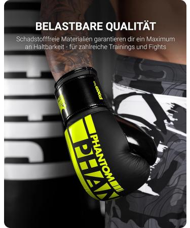 Phantom Boxing Gloves APEX | MMA & Thai Boxing | Men's Black/Neon 10 Oz Speed Gloves - Buy Online on GoSupps.com