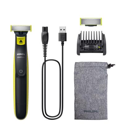 Philips OneBlade Original Hybrid Face - Electric Beard Trimmer Shaver. 1xOriginal Blade for face 1x5in1 Adjustable Comb 1 x Extra Original Blade 1x Soft Pouch (Model QP2724/30) NEW with 2 Original Blades USB-A