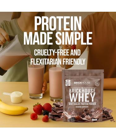 BRICKHOUSE NUTRITION Whey Protein | Fermented Whey Isolate Protein Powder | Lactose-Free Post-Workout Recovery Powder - Chocolate - 1 Pack - Buy Online on GoSupps.com