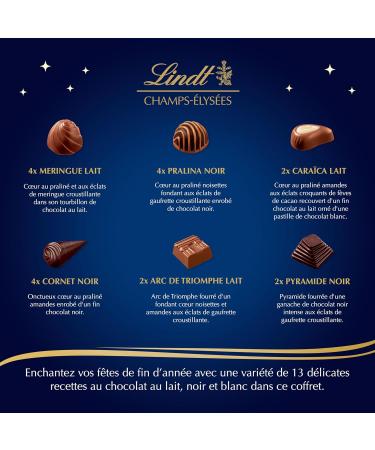 Lindt - Box CHAMPS- LYS ES Triomphe Edition - Assorted Milk Chocolates Black and White - Ideal for Christmas 460g - Buy Online on GoSupps.com