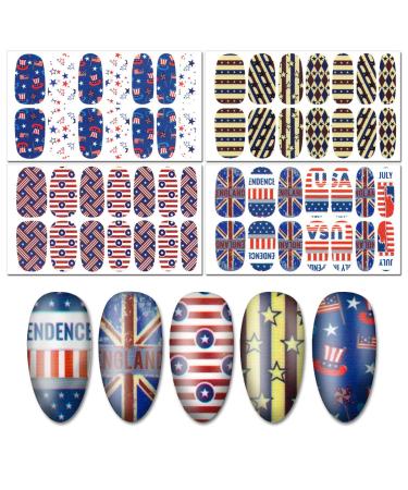 SILPECWEE 4th of July Nail Polish Strips - Independence Day Nail Stickers for Women | Full Nail Wraps with Adhesive Gel - Includes 16 Sheets & 1 Nail File - Buy Online on GoSupps.com