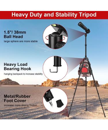 Professional 83-Inch Camera Tripod Stand for DSLR, Binoculars, and Telescope - Heavy Duty Travel Tripod with Monopod, Laser Level, and Spotting Scope - Black - Buy Online on GoSupps.com