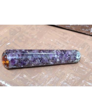 Buy Jet Energized Amethyst Orgone Massage Wand | Copper Reiki Healing Stick | Sacred Geometry Orgonite for Energy & Wellness - Buy Online on GoSupps.com