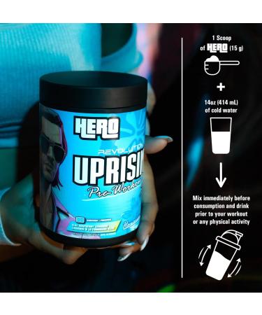 Revolution Nutrition Uprising Hero Citrulline Malate 2:1 DMAE Lion's Mane Caffeine For Men & Women 450g 30 Servings Strawberry Cotton Candy Strawberry Cotton Candy 450g - Buy Online on GoSupps.com