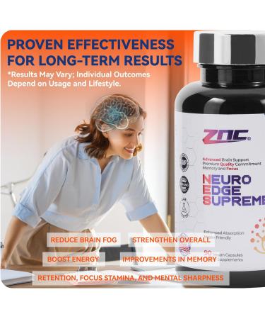ZNC Cognitive Support Brain Supplement Nootropic for Memory Focus & Concentration Alpha GPC Ginkgo Biloba Vitamin B6 B12 Phosphatidylserine Gluten-Free 90 Capsules - Buy Online on GoSupps.com