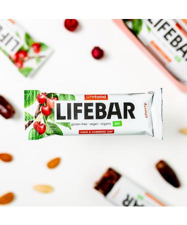 Lifefood Lifebar Energy Seal - Vegan Cherry Sports Bars | RAW Organic Gluten-Free Lactose-Free No Added Sugar | 15 Pack (15 x 40g) - Buy Online on GoSupps.com