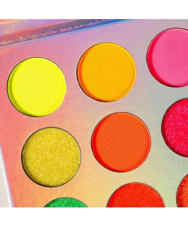 Neon Eyeshadow Palette - Delanci Aurora Glow for Halloween Makeup | Fluorescent & Glitter Eyeshadow Kit - Buy Online on GoSupps.com