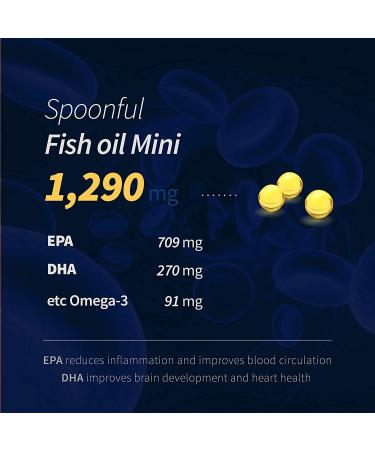 Spoonful Mini Omega 3 Fish Oil Softgels 1290mg - Easy-to-Swallow Capsules for Women & Seniors - Made in USA (120 Count) - Buy Online on GoSupps.com