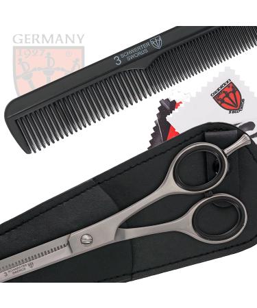 THREE SWORDS Professional Thinning Scissors Set - Stainless Steel Hair Scissors with Case & Comb - Ideal for Stylists & Barbers - Buy Online on GoSupps.com