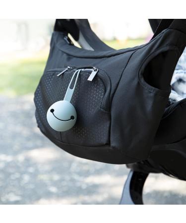 Bebe N Belle Baby Silicone Pacifier Holder - BPA Free, Elegant Charcoal Design | Stroller & Diaper Bag Attachment Case - Buy Online on GoSupps.com