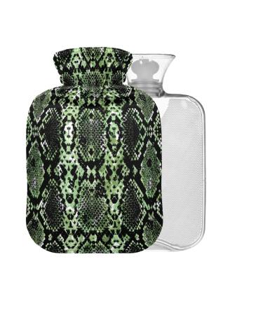 Snakeskin Hot Water Bottle without BAP with Cover 2 l Large Hot Water Bag for Pain Relief Bed Hand and Feet
