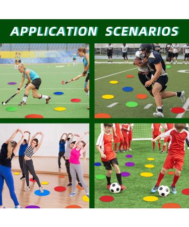 Non-Slip Rubber Poly Spot Markers 9 inch - 18 Pcs for Agility Training in Football, Soccer, Basketball - School Exercise Drills and Social Distancing - 6 Colors - Buy Online on GoSupps.com