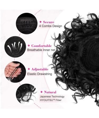 REECHO Black Wavy Messy Bun Hair Piece Extension for Women - Buy Online on GoSupps.com
