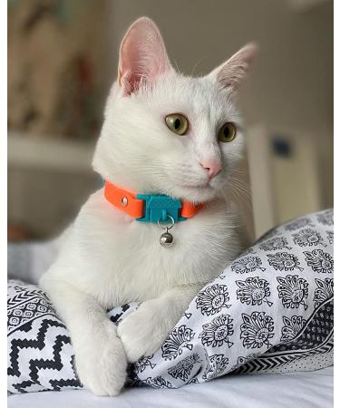 Kittyrama Cat Collar- Award Winning Breakaway Design, Vet Approved, As Seen in Vogue - Adult Tangerine - Buy Online on GoSupps.com
