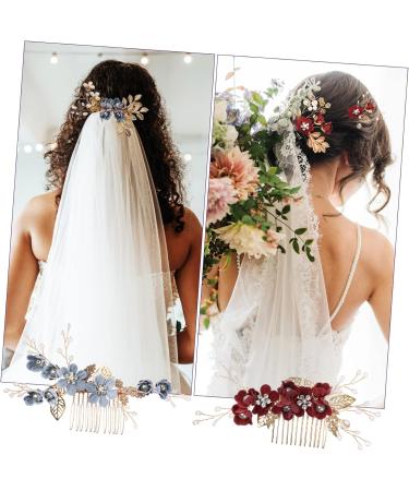 FRCOLOR 4 Sets Bridal Headwear Rhinestone Hair Clips Wedding Tiaras Hair Clips for Wedding Pearl Hair Barrettes Pearl Headpiece Bridal Hair Comb Pearl Tiara Vintage Bridesmaid Aquamarine - Buy Online on GoSupps.com