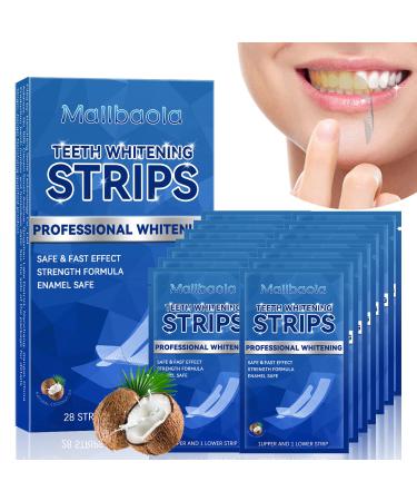 Teeth Whitening Strips  28 PCS White Strips for Teeth Whitening Fast Remove Years of Stains  Professional Whitening Strips for Teeth Sensitive  No-Slip Teeth Whitening Strip Kit (Coconut Flavor)