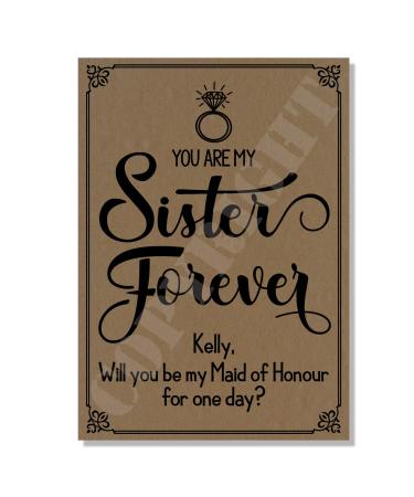 Funny Will You Be My Bridesmaid Maid Matron Matron Flower Girl Merry Management Usher Mate Page Boy Ringritern (Size A6) (Sister Forever Power Paper 280 G/M )