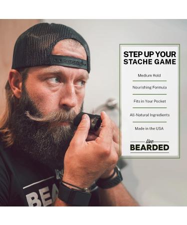 Live Bearded Tombstone Mustache Wax - 0.35 Oz - Medium Hold - All-Natural Ingredients - Made in the USA - Buy Online on GoSupps.com