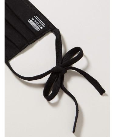 Oscar Apparels Reusable Fabric Masks 100% BCI Cotton - Black 5 Pack for Adults | Eco-Friendly Self-Binding - Buy Online on GoSupps.com