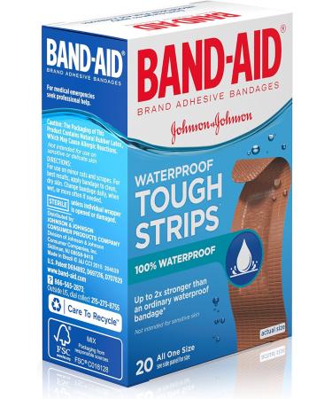 Band-Aid Tough Strips Waterproof Adhesive Bandages - 20 Count (Pack of 2) - Buy Online on GoSupps.com