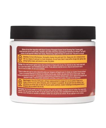 Desert Essence Pineapple Enzyme Cleansing Pads - 50 Vegan & Gluten Free Exfoliating Pads for Radiant Skin - Buy Online on GoSupps.com