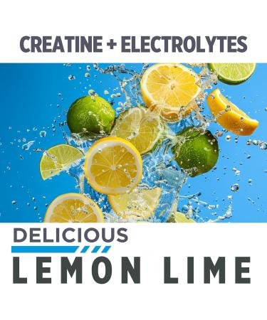 Creatine HCl + Hydration | Sugar Free Electrolyte Powder | Lemon Lime | Rehydration Formula with Potassium Sodium Zinc & Magnesium - 40 Servings - Buy Online on GoSupps.com