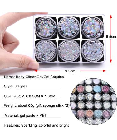 6 Colors Glitter Makeup - Face Body & Hair Sequin for Festivals Parties & Clubs - Buy Online on GoSupps.com