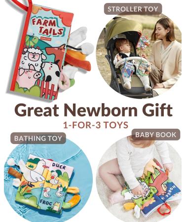 Crinkle Soft Baby Books 0-6 Months 3D Touch Feel Cloth Books for Babies Chewing Soft Books for Babies 0-6 Months Sensory Toys 0-6-12 Months Stroller Toys for Baby Girl Boy Gift(tails) - Buy Online on GoSupps.com