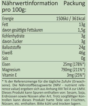  Seitenbacher Seitenbacher Organic Vegan Hemp Flour High in Protein & Fiber Gluten Free Lactose Free Omega Fatty Acids Ground 330g - Buy Online on GoSupps.com
