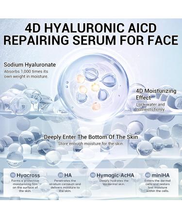 4D Hyaluronic Acid Serum with Collagen Oil Suspension Serums for Barrier Repair Facial Firming & Moisturizing Anti Aging Serum for Balance Oil & Water 30 Pcs Single-Use Vial for Sensitive Skin - Buy Online on GoSupps.com