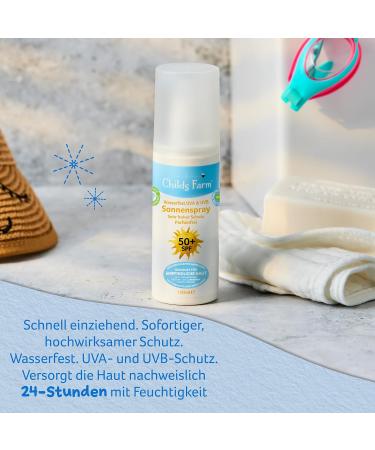 Childs Farm SPF 50+ Sun Protection Spray for Children & Babies - Waterproof UVA/UVB Protection 100ml Ideal for Sensitive Skin & Eczema - Buy Online on GoSupps.com