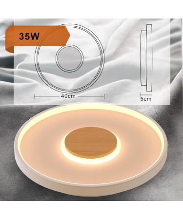 Luolong Dimmable LED Ceiling Lamp - 40cm Modern Wood Light with Remote Control | Adjustable 3000-6000K for Bedroom Living Room & Children's Room - Buy Online on GoSupps.com