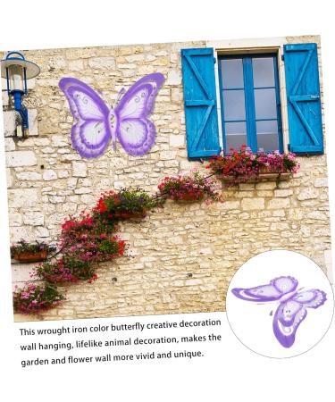 1pc Wrought Iron Colorized Butterfly Decor Wall Art Hanger Wall Hanging Pendant Ornament The Tree - Buy Online on GoSupps.com