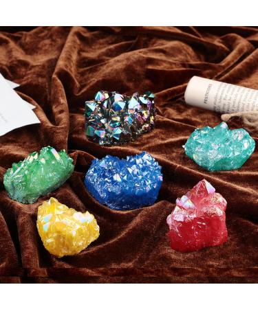 Nupuyai Titanium Coated Rock Crystal Druse - Irregular Quartz Geode Gemstone for Reiki & Feng Shui Decoration - Red Healing Stone - Buy Online on GoSupps.com