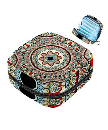 Portable women's binding-storage bags menstrual cup pocket female menstrual pads bags for teenage girls tampons for the first period mandala psychedelic henna
